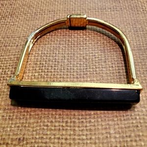 Black and Goldtone Bracelet with Magnetic Closure